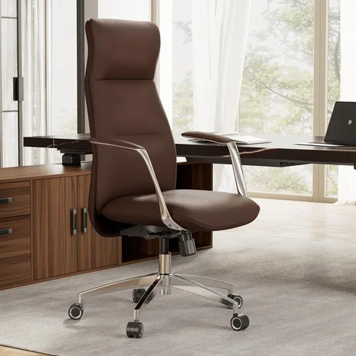 Miniatura 12 de EUREKA ERGONOMIC Royal Slim Silla Ejecutiva de Respaldo Alto de Cuero Negro para Oficina, Silla de Escritorio para el Hogar para Adultos, Grande