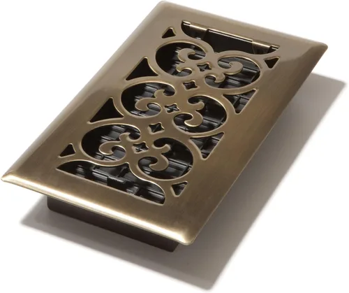 Miniatura 19 de Placa embellecedora cromada Decor Grates con ornamento Acabado cepillo níquel (Brushed Nickel Finish)