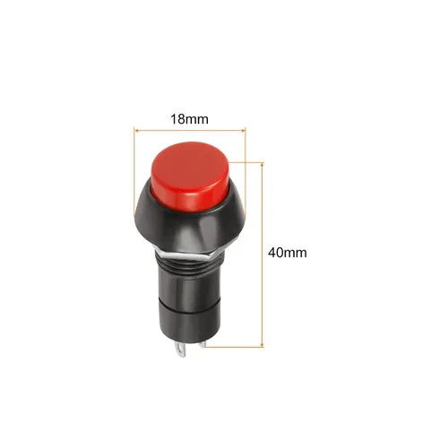 Miniatura 2 de Interruptor de botón SPST 1 sin botón redondo momentáneo, [para proyecto de bricolaje ligero] - 0.472 in / azul / 5 piezas