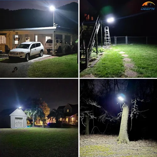 Miniatura 8 de Deepn Luces solares para exteriores, 8000 W, luces solares para exteriores, impermeables, para el anochecer hasta el amanecer, luz de inundación LED