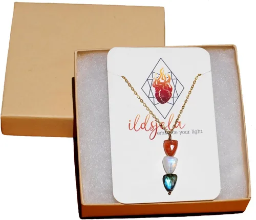 Miniatura 13 de I AM SERIES - Collar de piedras preciosas genuinas y metal semiprecioso 7 chakras