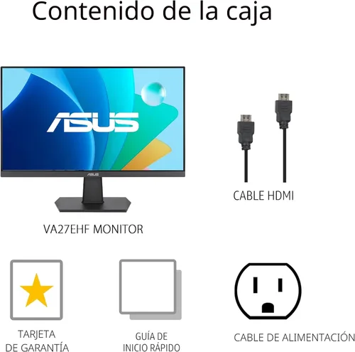Miniatura 7 de ASUS Monitor de 27 pulgadas, 1080P, IPS, Full HD, sin marco, 100Hz, 1ms, sincronización adaptativa, para trabajar y jugar, luz azul baja, sin