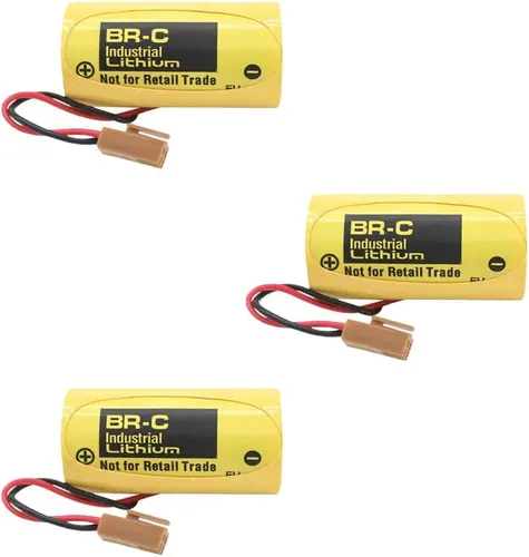 Miniatura 5 de BALOLO (8-Pack) BR-C 5000mAh 3.0V Non-Rechargeable Lithium PLC Battery for A02B-0120-K106/A98L-0031-0007/BR26500 with Brown Plug