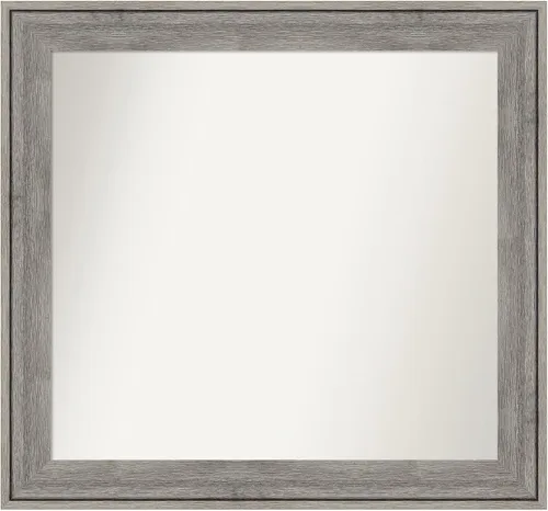 Miniatura 553 de Amanti Art Espejo de pared personalizado no biselado (24.5 x 24.5 pulgadas), marco gris marrón alta, varios tamaños personalizados, espejo de baño