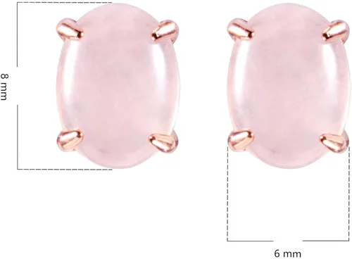Miniatura 8 de Aretes de cuarzo rosa en plata de ley y baño de oro rosa de 14 quilates, Plata de ley