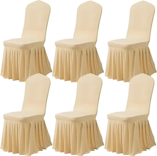 Miniatura 20 de Dimatic Juego de 2 fundas elásticas para sillas de comedor, fundas Parsons con falda, de elastano súper ajuste, funda protectora de asiento para Azul