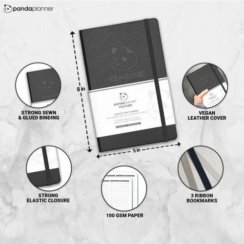Miniatura 8 de Panda Planner - Agenda diaria sin fecha, organización de 90 días, productividad para emprendedores, objetivos establecidos, agenda semanal y mensual