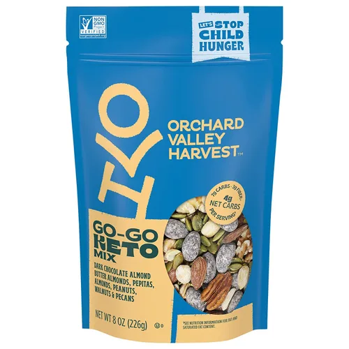 Miniatura 7 de Orchard Valley Harvest Go-Go Keto Mix, almendras de mantequilla de almendras de chocolate oscuro, cacahuetes, nueces y nueces, baja