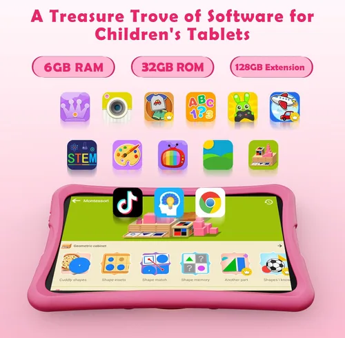 Miniatura 4 de DigiLand Android 15 Kids Tablet, tabletas de 10.1 pulgadas, 6 GB de RAM+32 GB de ROM (ampliar a TF), control parental, software para niños 10