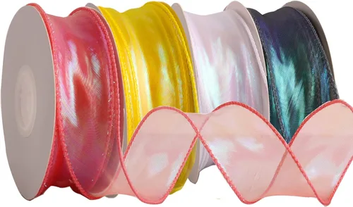 Miniatura 8 de CMFYHM 2 rollos de cinta de organza verde láser de 1-1/2 pulgadas de ancho, 10 yardas para envoltura de regalo, lazo, manualidades, ramo, corona
