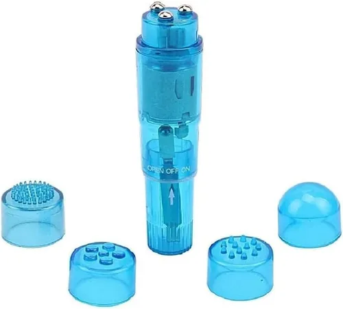 Mini herramienta de masaje portátil pequeña con 4 cabezales, bolsillo masajeador para mujeres, cuello, hombro, cara, espalda, pies, músculos (1