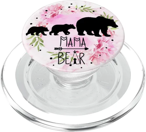 Miniatura 8 de Regalo de mamá oso y 2 cubitos diseño de flores regalo para mamá – PopSockets agarre y soporte para teléfonos y tabletas