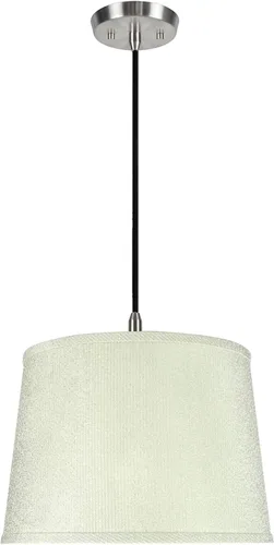 Miniatura 19 de Aspen Creative, 72306-11 - Kit de conversión de luz colgante de techo con pantalla de tela imperio de tapa dura, 14 pulgadas de ancho