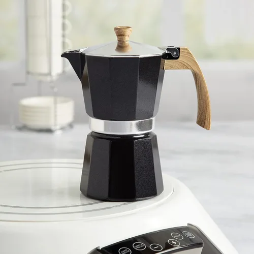 Miniatura 9 de Primula Cafetera espresso de aluminio para estufa, cafetera percoladora para moka, café cubano, capuchino, café con leche y más, perfecta para Negro