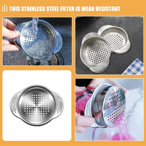 Miniatura 8 de Garneck 2Pcs Stainless Steel Canning Strainer Sieve Food Can Drainer Oil Remover Kitchen Tool for Tuna Beans Fruits with Fast Filtration and Easy