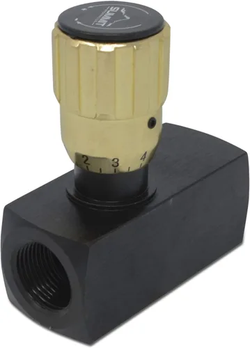 Miniatura 3 de Summit Hydraulics Válvula de control de flujo variable ajustable en línea hidráulica w/flujo de revolución libre, 3/4" NPT