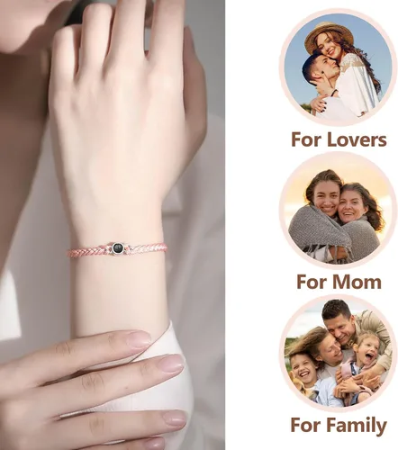 Miniatura 24 de Pulseras personalizadas con fotos, pulsera con imagen en el interior, pulseras para parejas, foto personalizada, regalos de cumpleaños
