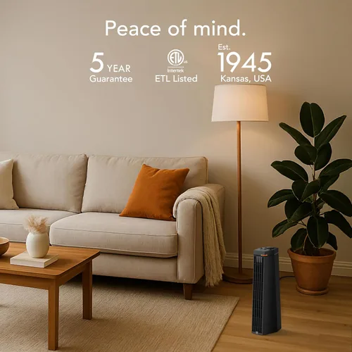 Miniatura 6 de Vornado Rise 20H (2025) - Calentador de torre para toda la habitación para el hogar, 3 ajustes de calor, seguridad avanzada, calefacción específica