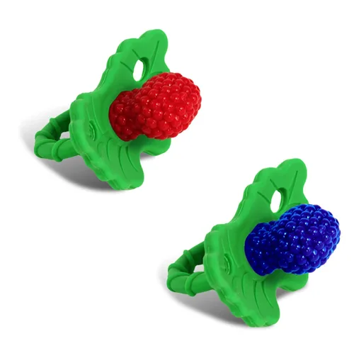 Miniatura 10 de RaZbaby RaZberry - Mordedor de silicona y chupete para alivio de la dentición en bebés, grado alimenticio, libre de BPA, diseño manos libres