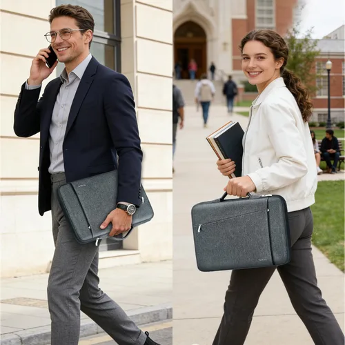 Miniatura 2 de Ferkurn Funda para laptop para hombres y mujeres, compatible con MacBook Air/Pro, Lenovo Surface, HP, Dell, ASUS Acer, 15.6 pulgadas, color gris