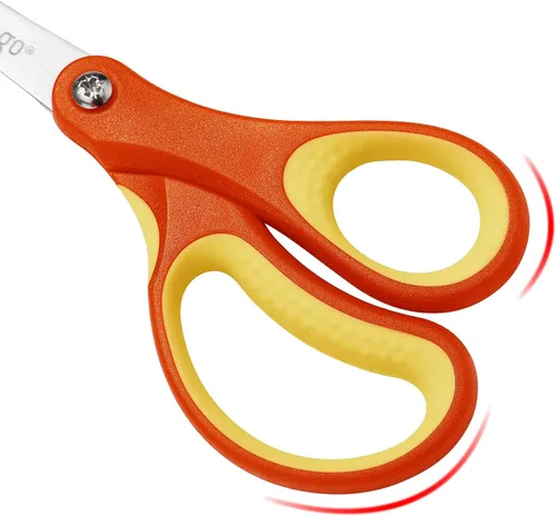 Miniatura 4 de LIVINGO Paquete de 3 tijeras para niños de 5 pulgadas, para zurdos y diestros, de acero inoxidable, para niños preescolares con cubierta