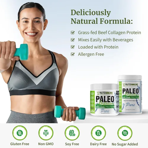 Miniatura 4 de Autoimmune - Proteína de colágeno en polvo para mujeres y hombres, sin soja, gluten y lácteos, sin OMG, de carne de res alimentada con pasto, 10.58