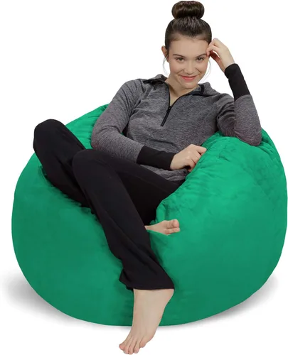 Miniatura 41 de Sofa Sack Funda para silla puff solamente, sin relleno, cómoda funda de repuesto para silla redonda, 5 pies, color carbón Carbón - Solo funda