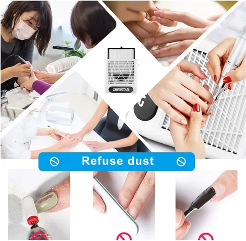 Miniatura 7 de Pantalla de filtros de colector de polvo de uñas con 2 piezas de repuesto para máquina de vacío de polvo de uñas