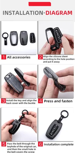 Miniatura 6 de Funda para llavero de 3 botones para Nissan 350Z 370Z Altima Armada CIMA Cube Frontier Fuga GT-R Juke Kicks Lannia Latio Leaf Livina con llavero B
