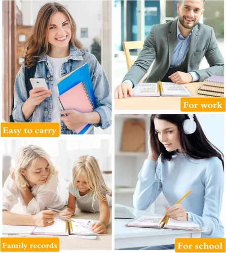 Miniatura 7 de Cuaderno de 5 asignaturas con rayas universitarias con pestañas divisorias de bolsillo removibles, cuaderno en espiral de 240 páginas de 8.5 x 11