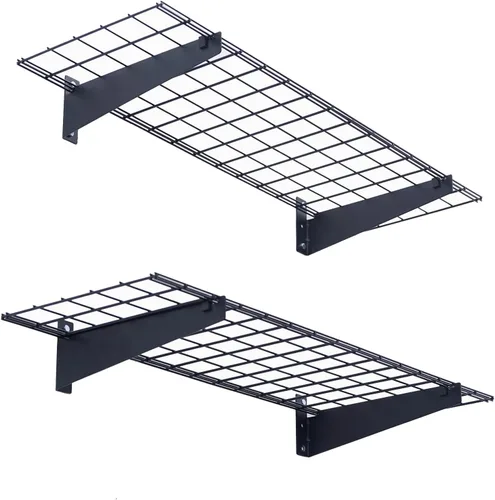 Wallmaster Paquete de 2 estantes de pared de garaje resistentes de 15 x 45 pulgadas, 45 x 15 pulgadas, estantes flotantes para montaje en pared,