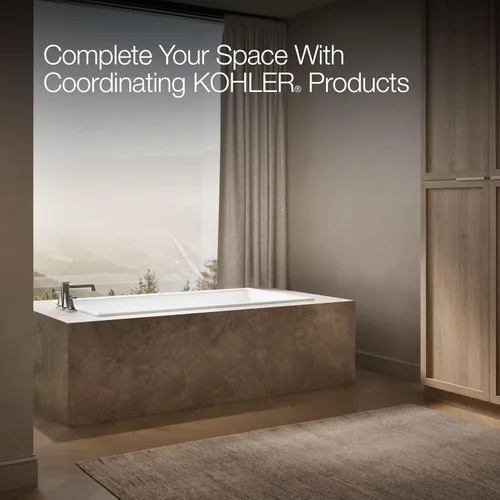 Miniatura 6 de Kohler 855-0 Tea-for-Two 66" x 36" bañera empotrada, Blanco