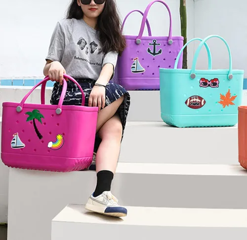 Miniatura 4 de Lckaey Accesorios de bolsa de playa de goma-Decoración de goma de PVC para bolso de EVA Bogg Insertos Sport Charms Y064Figure 6 Figura 6