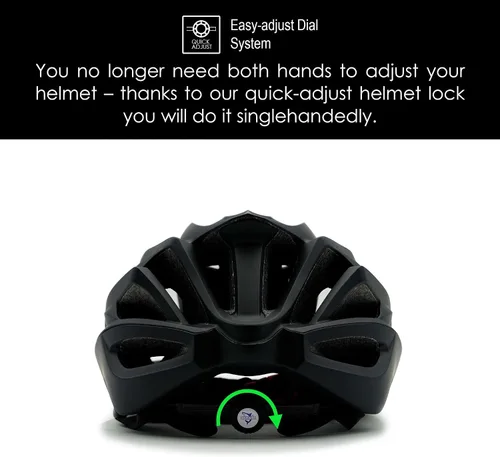 Miniatura 3 de SQUALO Victor - Casco de bicicleta para hombres y mujeres, casco de bicicleta con esfera de ajuste unisex para adultos, casco de ciclismo para Negro
