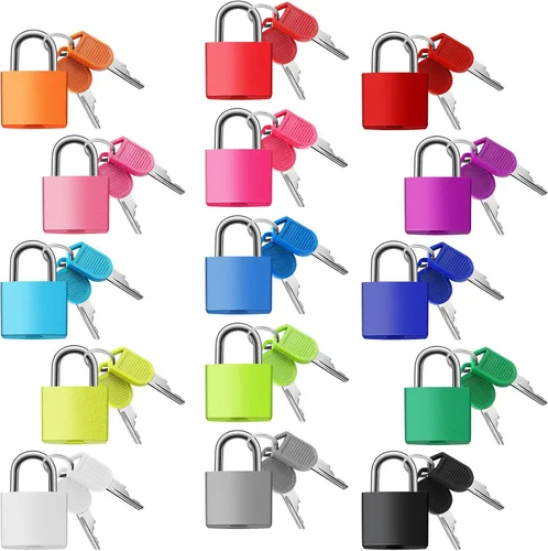 Miniatura 9 de Photect Candados de metal para maleta con llaves, candados de metal, multicolor, para equipaje pequeño, para escuela, gimnasio, aula, hogar, mochila