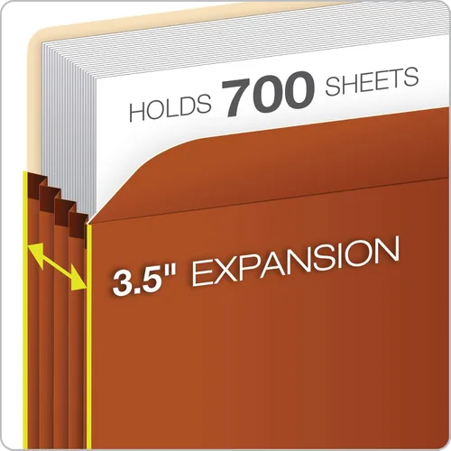 Miniatura 2 de Bolsillos de archivo expandibles Pendaflex, tamaño carta, redope, expansión de 3.5", reforzados con material DuPont™ Tyvek®, redope, 25 por caja