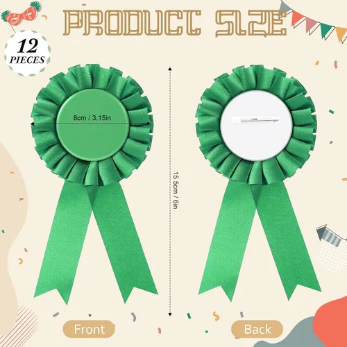 Miniatura 2 de 12 Piezas de Cinta de Premio en Blanco Medalla de Roseta 1er Lugar Ganador Victoria Reconocimiento Participación para Competencia Evento Deportivo