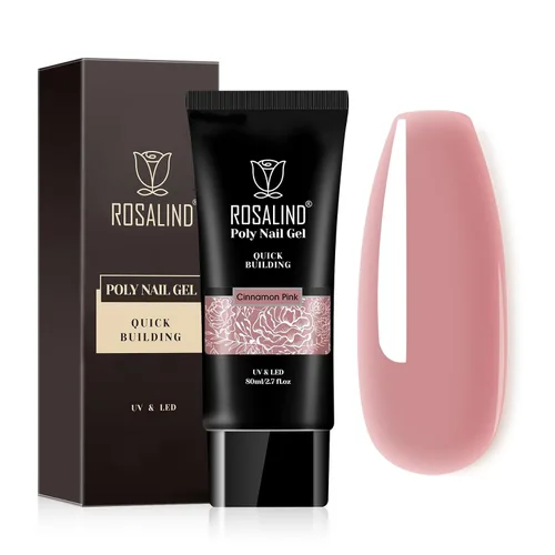 ROSALIND Gel de extensión de polietileno rosa nude, 2.7 fl oz/2.7 onzas, color morado nude, mejora de la construcción para decoración de uñas,