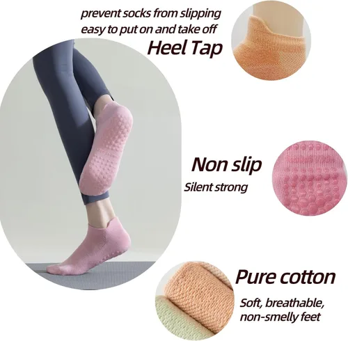 Miniatura 3 de Pilates Socks for Women Non Slip Hospital Socks Yoga Socks for Women Barre Sticky Socks