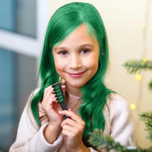 Miniatura 6 de Peine de tiza para el cabello, tinte de color temporal, manualidades para niñas de 4, 5, 6, 7, 8, 9, 10 años, tiza para el cabello lavable