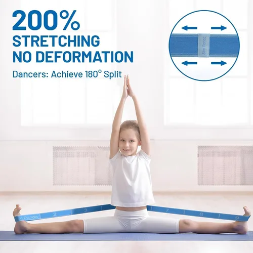Miniatura 6 de Slim Panda Correa elástica, flexibilidad, bandas elásticas de baile, correa elástica de yoga con 9 bucles para terapia física, pilates, yoga