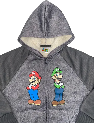 Miniatura 2 de Isaac Morris Limited Super Mario Little & Big Boys Sherpa - Sudadera con capucha y cremallera