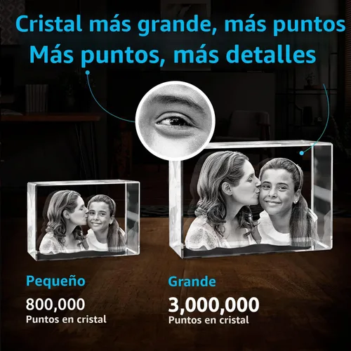 Miniatura 5 de ArtPix - Foto de cristal 3D, regalos personalizados para papá, mujeres, esposa, abuelo, gran regalo personalizado con tu propia foto, grabado en 3D