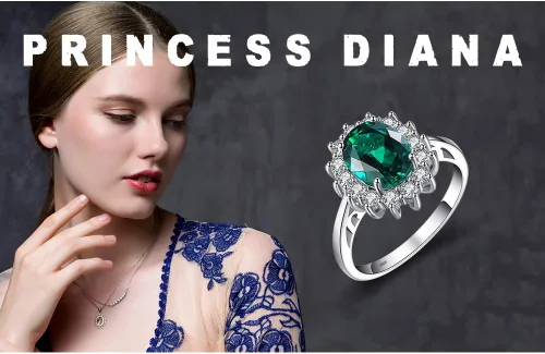 Miniatura 6 de JewelryPalace - Anillos de compromisoaniversario estilo princesa Diana Kate Middleton, con piedra natal de zafiro y halo pmujer, 14 quilates
