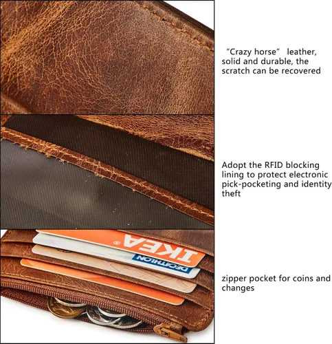 Miniatura 5 de BRASS TACKS LEATHERCRAFT Vintage Top Grain Leather Wallet for Men Gift Box