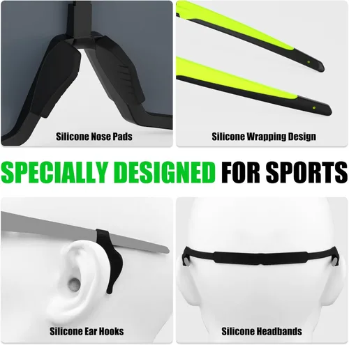 Miniatura 6 de X-TIGER Gafas de sol polarizadas para deportes con 5 lentes intercambiables, gafas de ciclismo para hombres y mujeres, para béisbol, correr, pesca