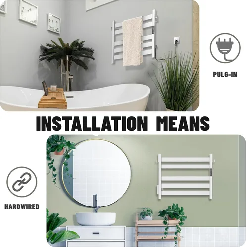 Miniatura 4 de K&KALONZO EL18SL - Toallero térmico de 5 bares, montaje en pared, calor rápido en 2 minutos, EL18SL Brushed, Fast Heat(122°F in 2 Min), Built-in
