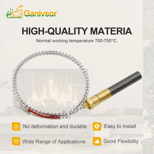 Miniatura 5 de Ganivsor Generadores de termopila de 24", termopila Q313A de 750 milivoltios para calentador de agua a gas/chimenea/freidora de gas/horno, termopar