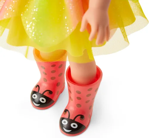 Miniatura 4 de American Girl WellieWishers - Muñeca Willa de 14.5 pulgadas con leotardo coral, falda de malla, diadema y botas, para mayores de 4 años