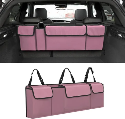 Miniatura 10 de AUCELI Organizador de Maletero para Auto, Organizador Colgante Grande para Asiento Trasero con Correas Ajustables, Bolsa de Carga Plegable